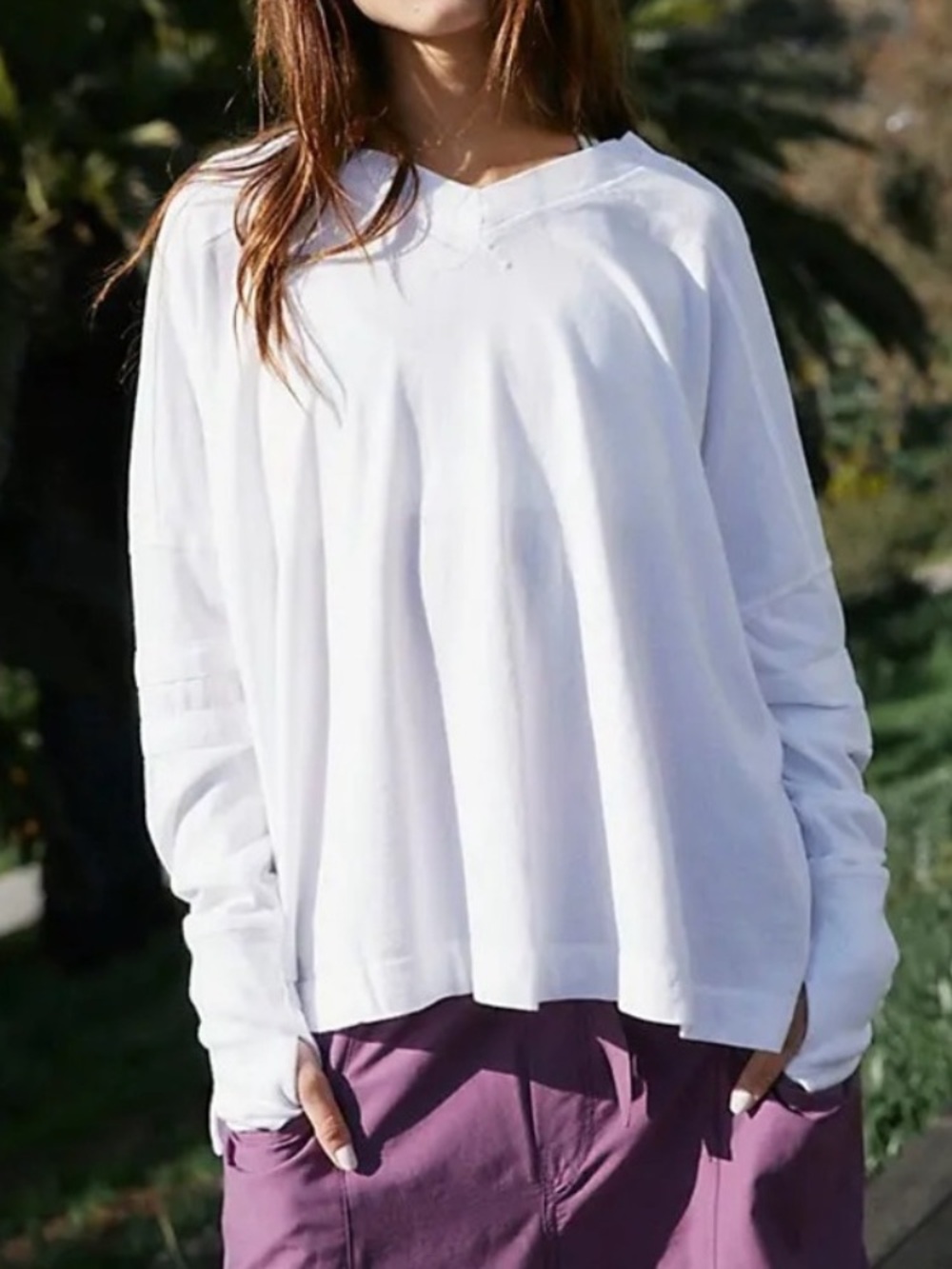 Women’s Free People FP Movement All Star Layer Oversized Top White Size M